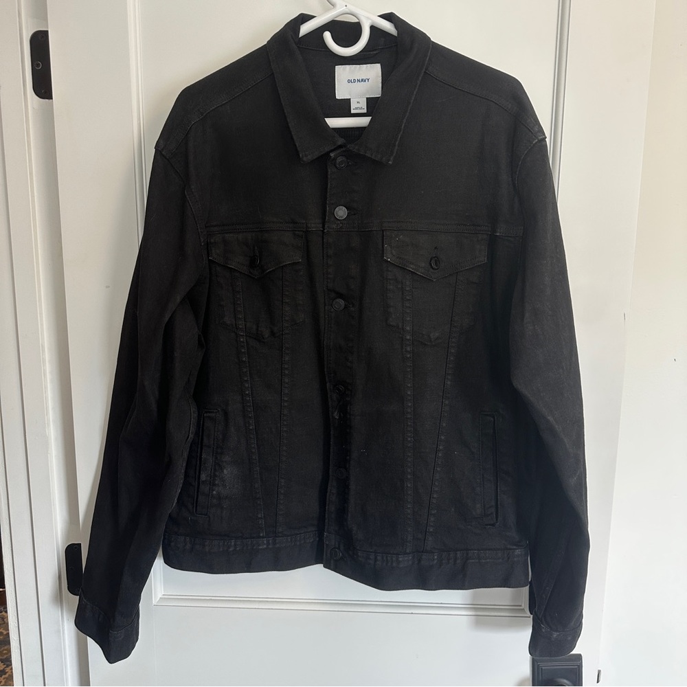 Old Navy Men's Black Denim Trucker Jacket